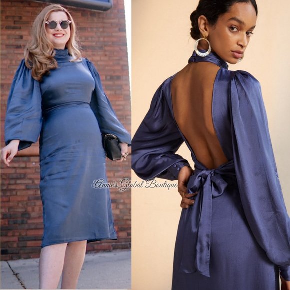 RARE NWT ANTHROPOLOGIE HUTCH Open-Back Midi Dress. Halter Neck. Size 2 - Picture 2 of 16